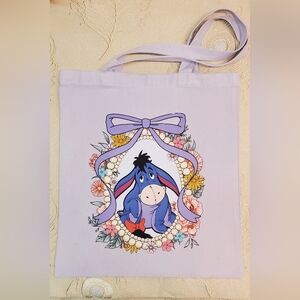 ❣️3/$20 Lavender Eeyore pearl flowers picture frame custom tote Bag